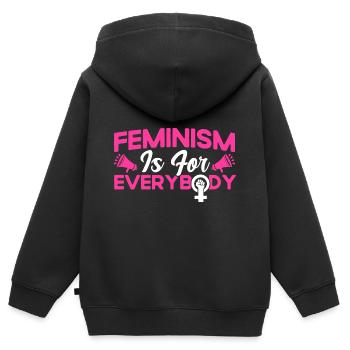 Rechte der Frauen Feministisch Ermächtigung Gesche - Kinder Premium Organic Zip Hoodie - Schwarz - Hinten - AI Model Kid Male (0cm)