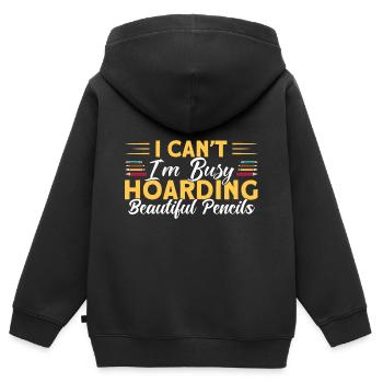 Sammeln Lustig Sammlung Geschenk - Kinder Premium Organic Zip Hoodie - Schwarz - Hinten - AI Model Kid Male (0cm)