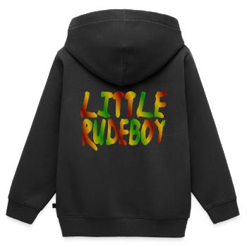 Little Rudeboy - Sweat Premium à capuche zippé enfant bio - noir - Dos - AI Model Kid Male (0cm)