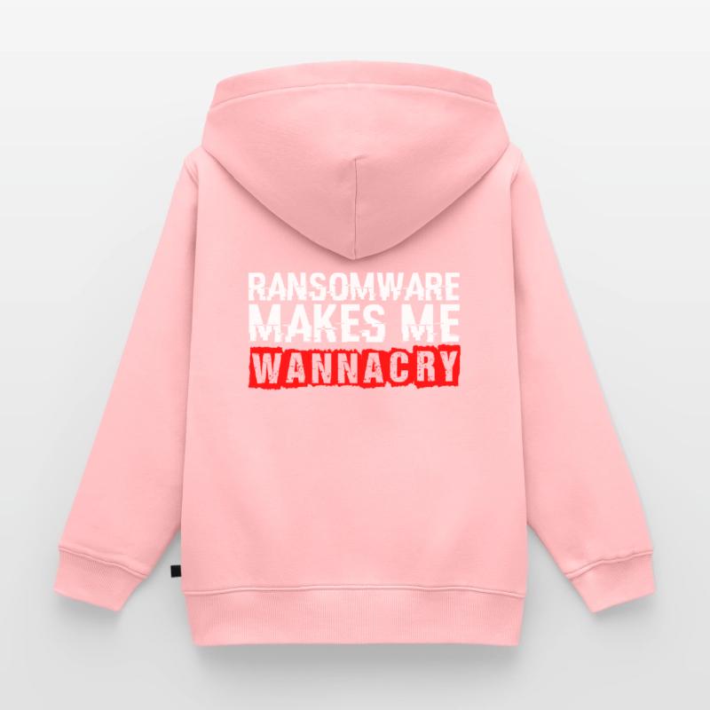 Ransomware Makes Me Cry Hacker Code Hackers Kids Premium Organic Zip-up Hoodie