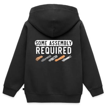 Some Assembly Required Disability Funny Amput - Kids Premium Organic Zip-up Hoodie - black - Back - AI Model Kid Male (0cm)