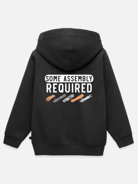 Some Assembly Required Disability Funny Amput - Kids Premium Organic Zip-up Hoodie - black