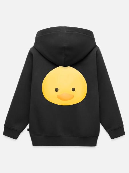 Yellow duck - Kids Premium Organic Zip-up Hoodie - black
