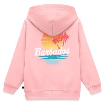 Barbados - Kinder Premium Organic Zip Hoodie - Rosa - Hinten - AI Model Kid Female (0cm)