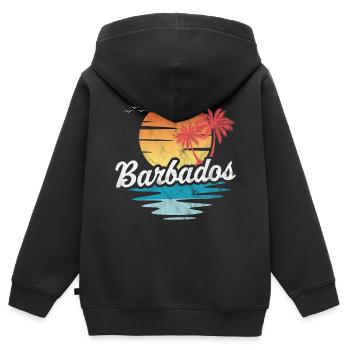 Barbados - Kinder Premium Organic Zip Hoodie - Schwarz - Hinten - AI Model Kid Male (0cm)