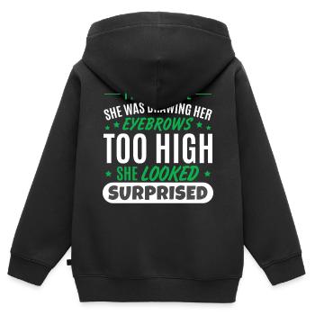 Ehemann Ehefrau Witz Papa Witz - Kinder Premium Organic Zip Hoodie - Schwarz - Hinten - AI Model Kid Male (0cm)