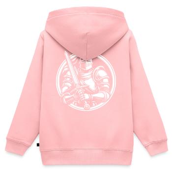 Ritter Logo Design für den Mittelalter Fan - Kinder Premium Organic Zip Hoodie - Rosa - Hinten - AI Model Kid Female (0cm)