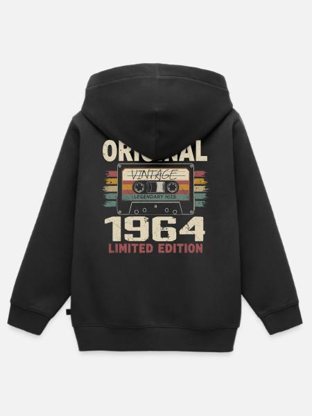1964 Geburtstagsgeschenk 1964 Jahrgang 1964 Retro - Kinder Premium Organic Zip Hoodie - Schwarz