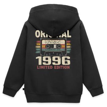 1996 Geburtstagsgeschenk 1996 Jahrgang 1996 Retro - Kinder Premium Organic Zip Hoodie - Schwarz - Hinten - AI Model Kid Male (0cm)