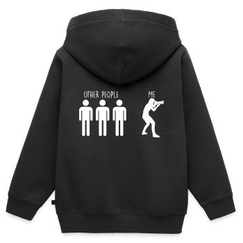 photography - Kids Premium Organic Zip-up Hoodie - black - Back - AI Model Kid Male (0cm)