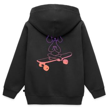 Skateboarder Skater Hund Yoga Skateboard - Kinder Premium Organic Zip Hoodie - Schwarz - Hinten - AI Model Kid Male (0cm)