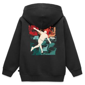 Discgolfer Vintage Discgolf Disc Golf - Kinder Premium Organic Zip Hoodie - Schwarz - Hinten - AI Model Kid Male (0cm)