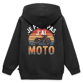 Ich kann kein Motorrad haben - Kinder Premium Organic Zip Hoodie - Schwarz - Hinten - AI Model Kid Male (0cm)