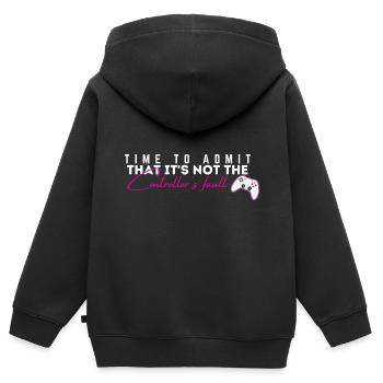 Schuld des Controllers - Kinder Premium Organic Zip Hoodie - Schwarz - Hinten - AI Model Kid Male (0cm)