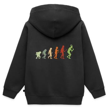 Tennis Evolution - Kinder Premium Organic Zip Hoodie - Schwarz - Hinten - AI Model Kid Male (0cm)