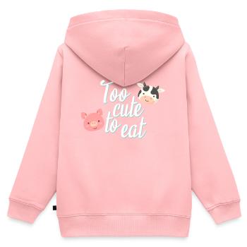 Vegan Vegetarier Spruch Vegetarisch Fleischlos - Kinder Premium Organic Zip Hoodie - Rosa - Hinten - AI Model Kid Female (0cm)