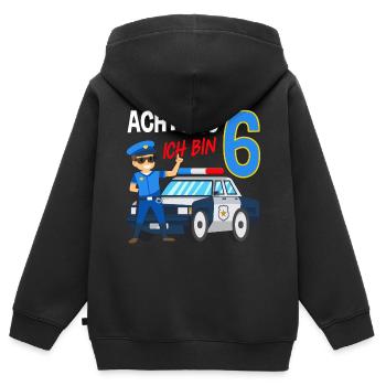 6. Geburtstag Polizei Auto 6 Jahre alt Polizist - Kinder Premium Organic Zip Hoodie - Schwarz - Hinten - AI Model Kid Male (0cm)