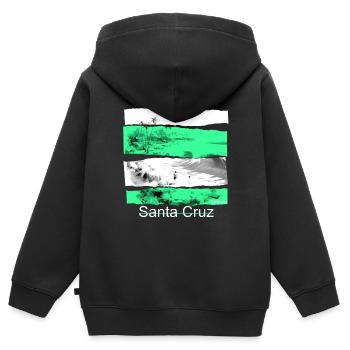 Chemise Santa Cruz Vintage Rétro 70s 80s CA - Sweat Premium à capuche zippé enfant bio - noir - Dos - AI Model Kid Male (0cm)