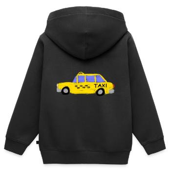 Taxi - Kinder Premium Organic Zip Hoodie - Schwarz - Hinten - AI Model Kid Male (0cm)