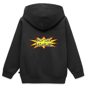 Maechtiger Badabum - Kinder Premium Organic Zip Hoodie - Schwarz - Hinten - AI Model Kid Male (0cm)