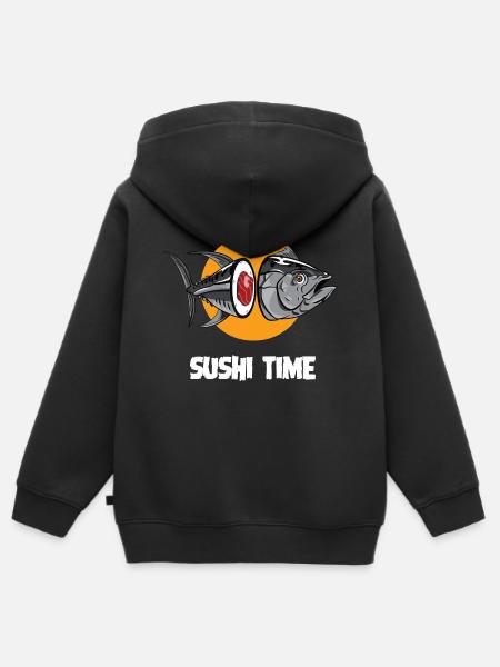 SUSHI TIME-Thunfisch-b - Kinder Premium Organic Zip Hoodie - Schwarz