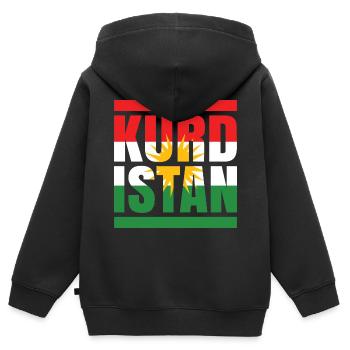 Kurdistan - Kinder Premium Organic Zip Hoodie - Schwarz - Hinten - AI Model Kid Male (0cm)