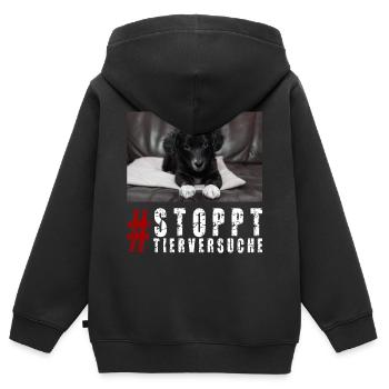 Tierschutz Tierrechte Tierschützer Veganer Vegan - Kinder Premium Organic Zip Hoodie - Schwarz - Hinten - AI Model Kid Male (0cm)