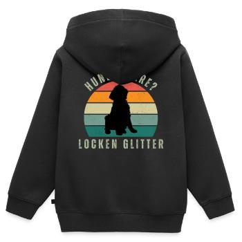 Locken Glitter Retro Sunset - Kinder Premium Organic Zip Hoodie - Schwarz - Hinten - AI Model Kid Male (0cm)