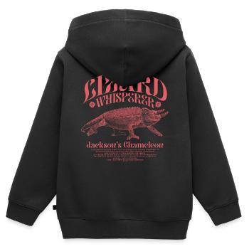 Jackson's Chamäleon Echsenflüsterer - Kinder Premium Organic Zip Hoodie - Schwarz - Hinten - AI Model Kid Male (0cm)