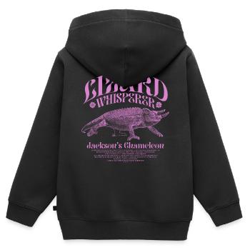 Jackson's Chamäleon Echsenflüsterer - Kinder Premium Organic Zip Hoodie - Schwarz - Hinten - AI Model Kid Male (0cm)