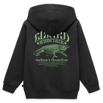 Jackson's Chamäleon Echsenflüsterer - Kinder Premium Organic Zip Hoodie - Schwarz - Hinten - AI Model Kid Male (0cm)