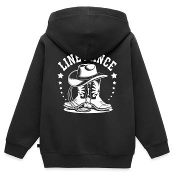 La danse en ligne : mon hobby - ma passion - mon truc - Sweat Premium à capuche zippé enfant bio - noir - Dos - AI Model Kid Male (0cm)