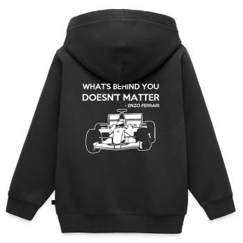 Rennwagen Ferrari Geschenk - Kinder Premium Organic Zip Hoodie - Schwarz - Hinten - AI Model Kid Male (0cm)