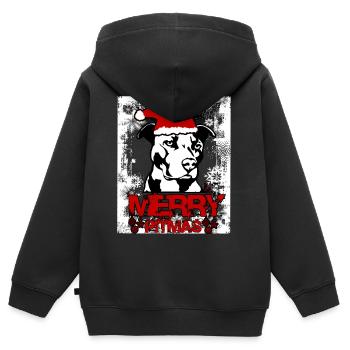 Christmas Pitbull Dog Dogs Love Dog Gift - Kids Premium Organic Zip-up Hoodie - black - Back - AI Model Kid Male (0cm)