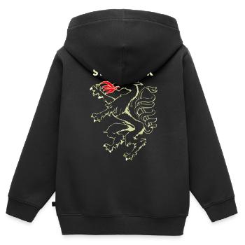 Steiermark - Kinder Premium Organic Zip Hoodie - Schwarz - Hinten - AI Model Kid Male (0cm)