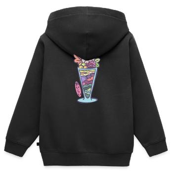 Herbstliches japanisches Eisparfait - Kinder Premium Organic Zip Hoodie - Schwarz - Hinten - AI Model Kid Male (0cm)