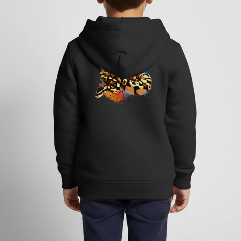 Boule Python Aquarelle Reptile Keeper Snake Design Sweat Premium à capuche zippé enfant bio