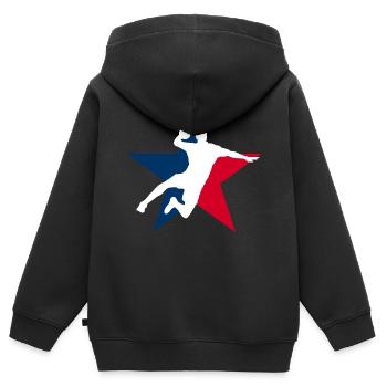 Handball League - Kinder Premium Organic Zip Hoodie - Schwarz - Hinten - AI Model Kid Male (0cm)