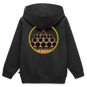 Reggae sound system - Kids Premium Organic Zip-up Hoodie - black - Back - AI Model Kid Male (0cm)