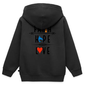 Jesus Jesus Jesus Christlich Christlich Christlich - Kinder Premium Organic Zip Hoodie - Schwarz - Hinten - AI Model Kid Male (0cm)