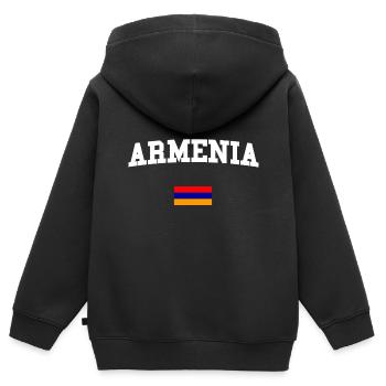 ARMENIEN - Kinder Premium Organic Zip Hoodie - Schwarz - Hinten - AI Model Kid Male (0cm)