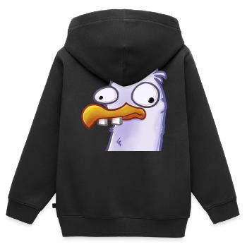 Derp-Möwe - Kinder Premium Organic Zip Hoodie - Schwarz - Hinten - AI Model Kid Male (0cm)