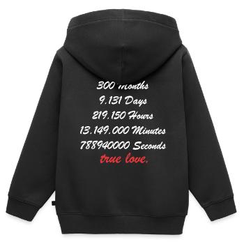 25 years married silver wedding anniversary shirt - Kids Premium Organic Zip-up Hoodie - black - Back - AI Model Kid Male (0cm)