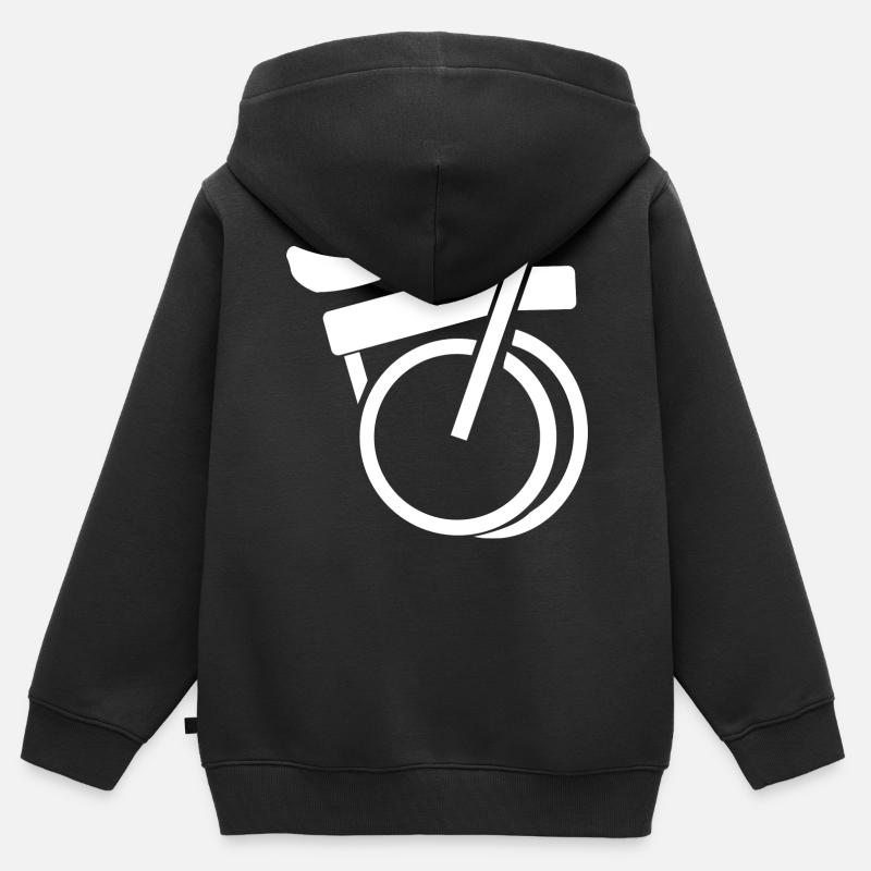 A simple folding bike that is practical and everywhere - Kids Premium Organic Zip-up Hoodie - black