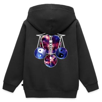 Libra - Waage Sternzeichen bunt - Kinder Premium Organic Zip Hoodie - Schwarz - Hinten - AI Model Kid Male (0cm)