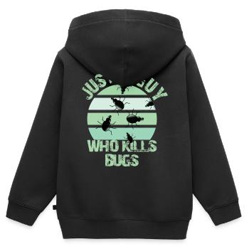 Exterminateur - Sweat Premium à capuche zippé enfant bio - noir - Dos - AI Model Kid Male (0cm)