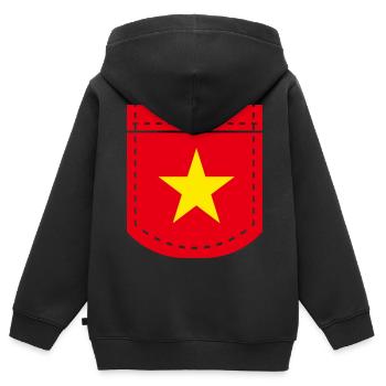 Vietnam - Kinder Premium Organic Zip Hoodie - Schwarz - Hinten - AI Model Kid Male (0cm)