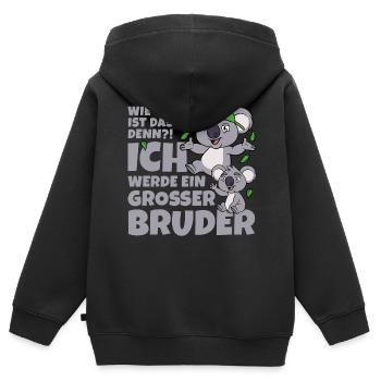 Koalabär Koala Geschwister cooler großer Bruder - Kinder Premium Organic Zip Hoodie - Schwarz - Hinten - AI Model Kid Male (0cm)