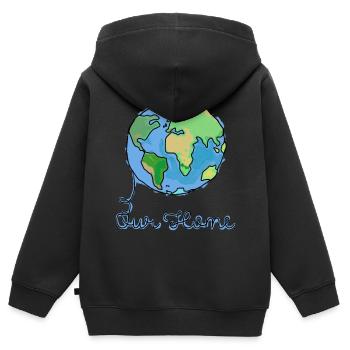 Planète - Sweat Premium à capuche zippé enfant bio - noir - Dos - AI Model Kid Male (0cm)