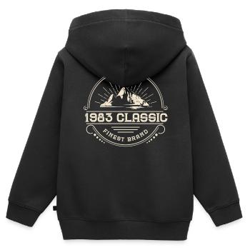 BC 1983 Classic finest marque - Sweat Premium à capuche zippé enfant bio - noir - Dos - AI Model Kid Male (0cm)